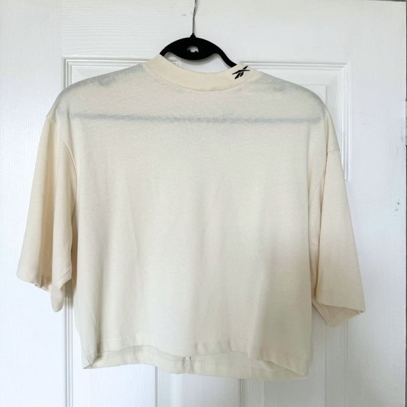 Reebok Sheer Cream Cutout Tshirt | US S - Picture 1 of 7